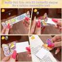 2 x 30 Pcs Floral Coloring Paper Bookmarks, Foldable Flowers Butterfly Shape Coloring Book Marker, Colored Pencil Friendly, Compatible Reading Accessories DIY Gifts for Adults Women Reading Lovers