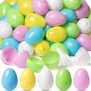 V-Opitos 50 PCS Plastic Easter Eggs, 2.4'' Bulk Empty Easter Eggs in 5 Colors, Hinged Fillable Eggs for Easter Egg Hunt, Perfect Basket Stuffers, Easter Party Favor for Kids