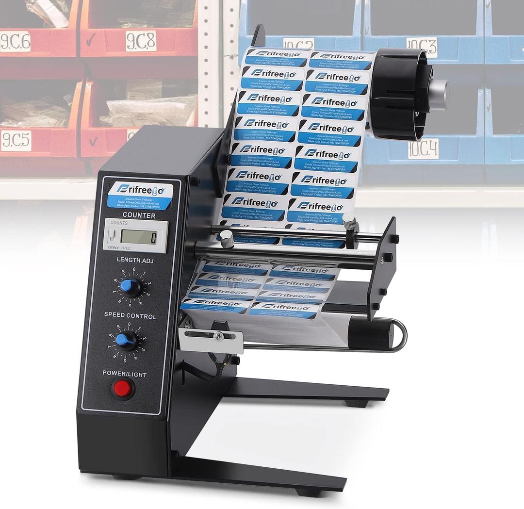 Automatic Label Dispenser, 0.12"-5.9" x 0.16"-5.5", 0-999999 Auto Counting, Electric Label Stripper AL-1150D with Speed Adjustable Photo Cell Sensor