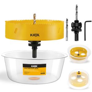 KATA 6-1/4 Hole Saw for Recessed-Lights: Installing 6 Inch LED Recessed Ceiling Light Can Lighting on Drywall - 6.25 Inch Hole Saw with Silicone Dust Bowl - Hole Cutter with Dust Catcher (6-1/4 Inch)