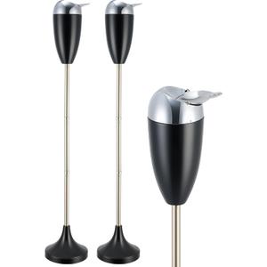 CO-Z 2pc Adjustable Ash Tray Set, 2-in-1 Standing Ashtray for Outside Patio Indoor Use, 20"-35" Windproof Freestanding Tabletop Cigarette Butt Disposal, Covered Ash Holder with Weighted Base, Black