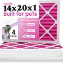 Colorfil 14x20x1 Air Filter (4-Pack) | Made in the USA | Color Changing | Remove Cat and Dog Odor | MERV 8 for Pet Hair Dander and Dust | 13.5"x19.5"x0.75" Exact Size