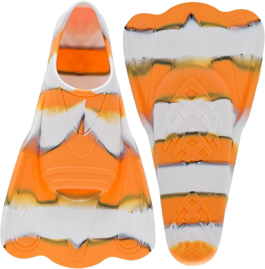 Kids Swim Fins,Short Youth Swim Flippers for Kids Swimming Training Fins for Lap Swimming Pool Snorkeling for Children Girls Boys Beginner (XX-Small)