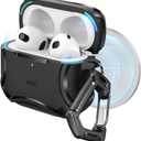 ESR for AirPods 4 Case, Compatible with AirPods 4th Generation Case (2024), Compatible with MagSafe, Powerful Drop Protection, Magnetic Lid, Cyber Series, Black
