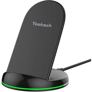 Yootech Wireless Charger,10W Max Wireless Charging Stand, Compatible with iPhone 16e/16/16 Plus/16 Pro Max/15/14/14 Plus/14 Pro Max/13/SE 2022/12/11/X/8, Galaxy S22/S21/S20/S10(No AC Adapter)