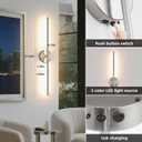 Battery Operated wall Sconce Set of 2, Brushed Nickel 27.5" LED USB Rechargeable dimmable wall Sconce with Remote Control, Rotate 350 for Living Room, Bedroom, Hallway and scones Lighting