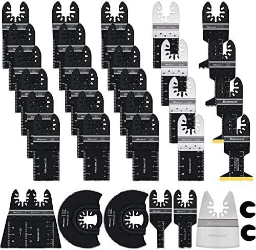 Bionso 35 PCS Oscillating Saw Blades, Premium Multitool Kit for Wood Metal Plastics, Tool Blades Fit Dewalt Worx Rockwell Wen Milwaukee Makita Ryobi Bosch Fein Porter Genesis Black