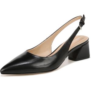 Franco Sarto Womens Racer Slingback Low Block Heel Pointed Toe Pump, Black, 7 Wide