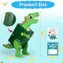 Dinosaur Valentines Day Box and Cards for Kids School, Valentines Day Gifts for Kids with Valentine Dino Card for Classroom Exchange, Party Favor (1 Dinosaur Box, 32 Valentine Cards, 1 Teacher Card)