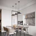 KCO Lighting Farmhouse Matte Black Barn Pendant Light 1-Light Mid Century Dome Pendant Lighting Industrial Cone Hanging Light Single Kitchen Island Light Fixture for Dining Room (Black)