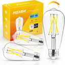 Hizashi E26 Edison Bulb 60 Watt LED, 4000K Dimmable Light Bulbs, ST19 Vintage Light Bulbs Cool White, 95+CRI, UL Listed,700 Lumens 6W E26 Medium Base, Clear Glass, Pack of 3