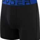 Spyder Performance Mesh Mens Boxer Briefs Sports Underwear For Men (Medium, Black/Navy/Black/Grey)