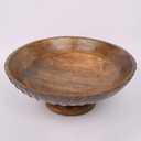 EDHAS Mango Wood Decorative Wooden Bowl Hand Carved Home Decor for Dining Table Center, Living Room, Kitchen Dcor (12" x 12' x 4.75")