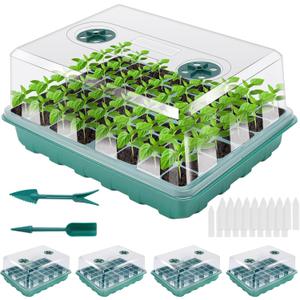 192 Cell Seed Starter Tray, Seed Starter Kit with Adjustable Humidity Dome, Seed Starting Trays Plant Starter Kit for Seeds Growing Starting, Indoor Gardening, Greenhouse