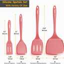 Silicone Spatula Set, 600F Heat Resistant Silicone Spatula Turner Flipper for Cooking, Non Stick and Non Scratch Kitchen Utensils for Eggs & Pancakes, 4 Pack, Red