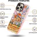 for iPhone 16 Pro Max Case Cute - Durable Shockproof 6.6 ft Drop Impact Phone Case - Funny Cowboy Design (6.9") Glitter Pink