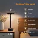 2 x Cordless Table Lamp Rechargeable 5200mAh, Battery Operated Table Light, 3 Color Stepless Dimming Portable Outdoor Touch Lamps for Patio Dining Office Bar Restaurant Hotel (Black)