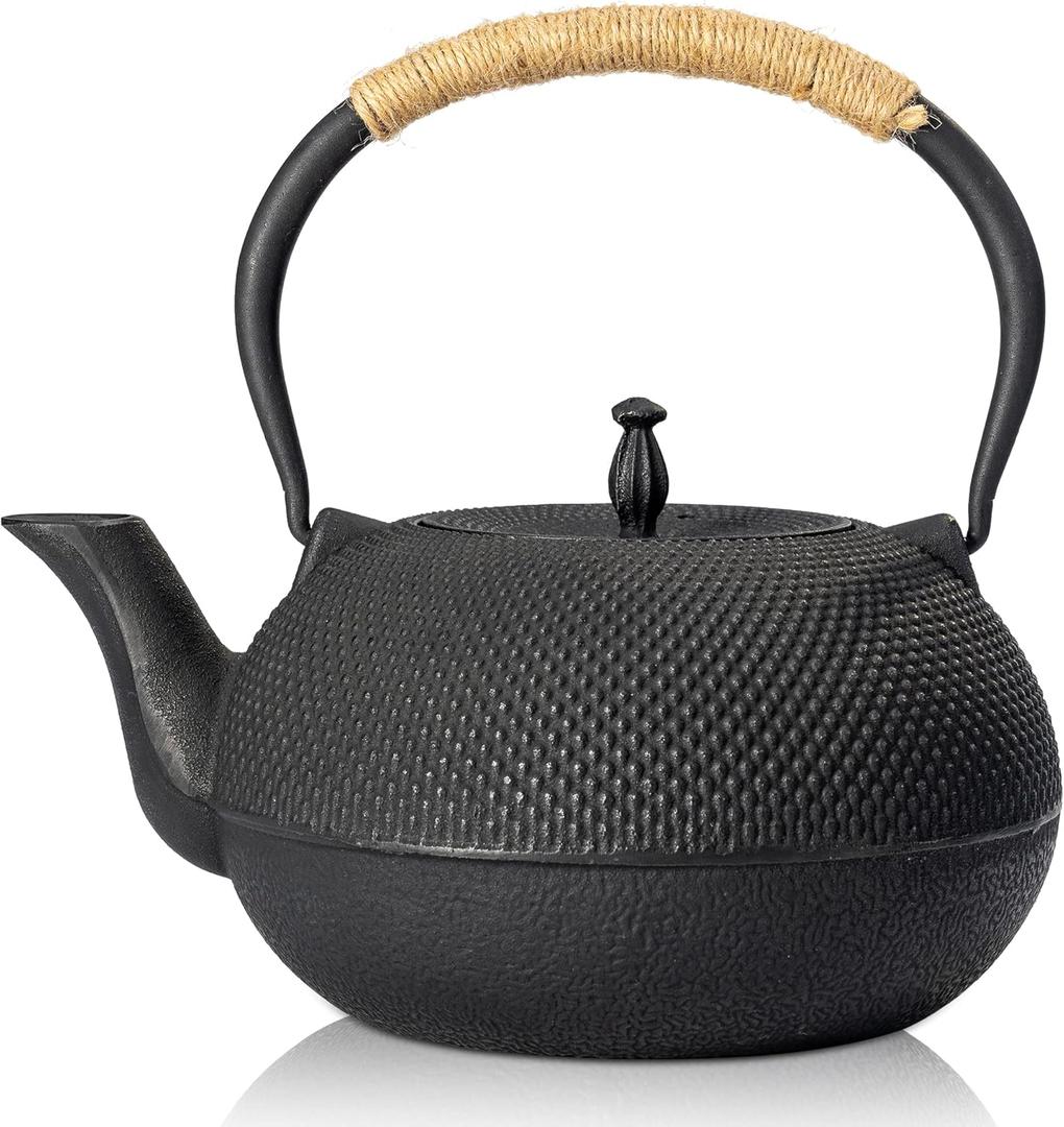suyika Japanese Tetsubin Tea Kettle Cast Iron Teapot with Stainless Steel Infuser 60 oz/ 1800 ml