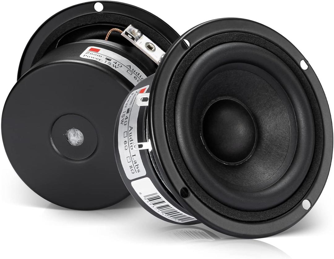 Facmogu 3 inch Tweeter Speakers HiFi Full Range Woofer Loudspeaker, 2 PCS 4 Ohm Anti-Magnetic Speakers for 2.0/2.1 Boom Box Satellites Speaker DIY (4)