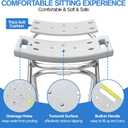 Folding Shower Chair Seat, 17.5" Stainless Steel Small Shower Chair for Inside Shower with Pad, 400lbs Portable Travel Shower Stool, Safety Anti-Slip Bath Chair for Seniors, Disabled, Gray