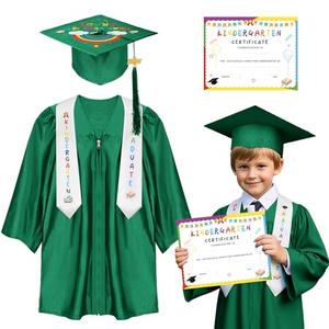 Kindergarten graduation cap and gown with 2026 Tassel, Certificate for Toddler Children (27"-33")