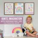 Hadley Designs 6 Rainbow Wall Decor  Pastel Rainbow Wall Art Posters for Nursery & Bathroom, Colorful Unframed Magical Room Decor Prints for Toddler & Girls' Bedroom