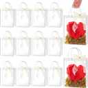 Ohuimrt 20 PCS Clear Plastic Gift Bags with Handles, 7.9 x 9.84 x 3.15 Inches Reusable Party Favor Bags with Ribbon Transparent Gift Wrap Bags Bulk for Weddings Birthdays