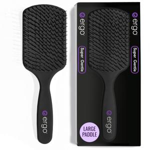 ERGO Super Gentle Large Paddle Brush for Blow Drying - Hair Brushes for Women with Thick or Thin Hair - Dual Hairbrush for Women - Detangler Hair Brush - Gently Detangles Curly or Wet Hair - ERG1000