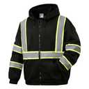 SKSAFETY Hi Vis Work Safety hoodies for Men - Class 3 High Visibility Reflective Hoodie Jacket, High Vis Zipper Hoodie with Black Bottom, Construction Sweatshirts with Pockets, Size: XX-Large