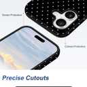 Jusy Compatible with MagSafe Polka Dot Case for iPhone 16 Pro Max, Cute Aesthetic Polka Dots Magnetic Phone Case, Soft TPU and Hard PC Protective Phone Cover for Women Girls (Matte) - Black