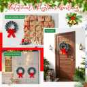 24 Pack 9.5 Inch Christmas Tinsel Wreath with Red Velvet Bow Cabinet Bows Chair Wreaths for Windows Kitchen Home Decoration Holiday Crafting