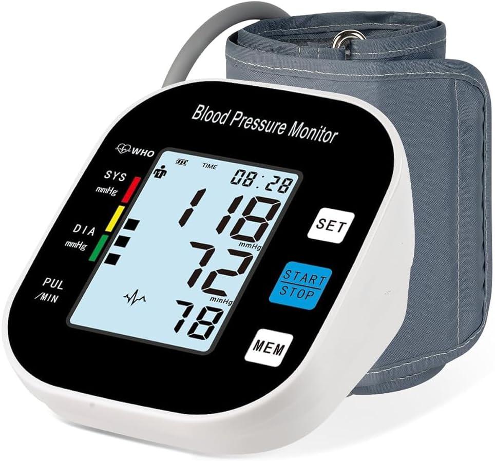 Blood Pressure Monitor for Home Use - Automatic BP Machine with Large Backlit Display High Accuracy for 2 Users Arm Cuff & Storage Bag (Black)