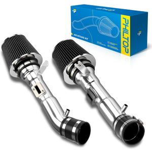 PHILTOP Cold Air Intake Kit with Filter for 2008-2013 G37 3.7L V6, 2009-2019 370Z 3.7L V6 (Black)