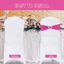 Howhic Pack of 30 Spandex Chair Sashes Bows Stretch Chair Cover Band with Buckle Slider Universal Elastic Chair Ties for Wedding Banquet Party Event Decoration (Fuchsia)
