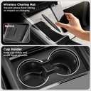 10PCS Center Console Organizer for Tesla New Model Y Juniper (Premium & Performance) Under Seat Storage Armrest Cover Hidden Storage Charger Pad for Tesla Model Y Accessories 2025 2026 Black