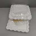 DIDROOM 10 Pack Dessert Table Display Set - 4 x Three-Tier Square Cupcake Stands and 6 x Serving Trays, Elegant Tableware for Cakes, Cupcakes, Pastries, and Snacks, Perfect for Parties (White)