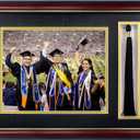 Graduation Picture Frame 8x10 with Tassel Holder, Class of 2025 Shadow Box Graduation Decoration Gift, Mahogany Photo Frame