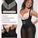 FeelinGirl Fajas Colombianas Moldeadoras Butt Lifting Shapewear Tummy Control Postpartum Faja Body Shaper with Zipper Crotch (Black, XXL)