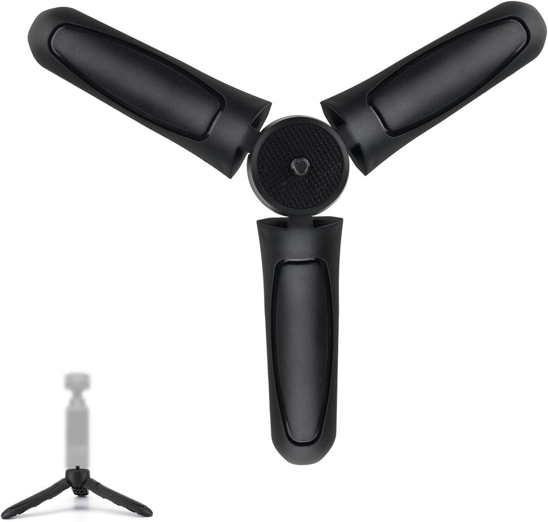 Mini Tripod Compatible with DJI Osmo Pocket 3 & 2, Black ABS Portable Pocket Stand Tripod Mount Selfie Stick Ideal Accessories for Various Filming Equipment