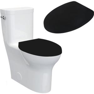 Sliverdew Black Toilet Seat Cover for Bathroom, Toilet Seat Lid Cover Bathroom Seats Covers for Toilets Top Covers Back (Black)