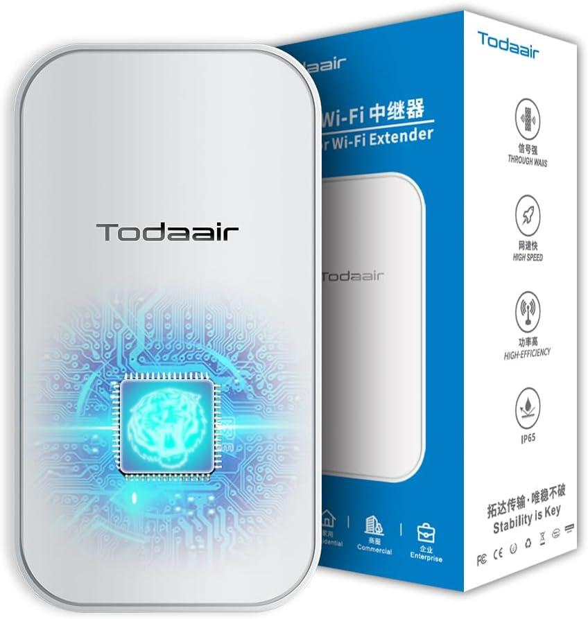 Outdoor WiFi Extender, 1200Mbps Dual Band | IP65 Waterproof, 100M Directional Range | Auto Fix, No App, 2 Min Setup, 1 Ethernet | Supports 65 Devices  Cameras, Doorbells | for Backyard, Ranch
