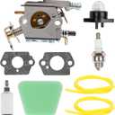 BlueStars 1950 2050 2150 Carburetor Kit - Compatible with Poulan Chainsaw 1900 2055 2175 2350 2450 2550 262 Wild Thing 545081885 530069703 C1Q-W8 C1Q-W14 WT-891 WT-324 Air Filter Fuel Line Spark Plug