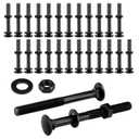 Zonon 24 Sets 1/2 x 4 Inch Black Carriage Bolt Kit Galvanized Carriage Bolt Set Includes Rust Resistance Washers and Nuts for Fastening Accessories