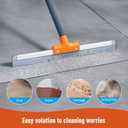 CLEANHOME Rubber Floor Squeegee for Concrete Floor, Tile Floor, Metal Aluminium Heavy Duty Garage Shower Floor Squeegee Broom for Removing Water, Commercial Scrubber Mop with Extendable Long Handle