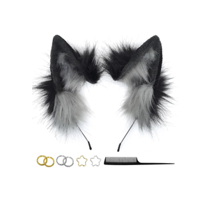 Cat Wolf Fox Dog Ears Headband Handmade Faux fur Cosplay Halloween Costume Party
