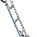 2 in 1 Aluminum Hand Truck 650 lb Capacity, Heavy Duty Stair Climbing Cart with 6 Wheels, Convertible Hand Truck and Dolly with Loop Handle