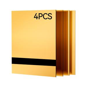 4PCS Laser Engraving ABS Double Color Plastic Sheets, 12" x 8" Engravable Blanks for Custom Name Badges, Signs, Retail Logos, DIY Crafts (Mirror Gold/Black)