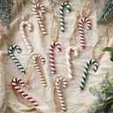 Leinuosen 24 Pcs Retro Christmas Candy Cane Ornament Neutral Hanging Candy Cane Christmas Tree Decor Twisted Crutch Xmas Hanging Decoration for Xmas Thanksgiving Gift Indoor Outdoor Home Party Favor