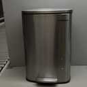 SONGMICS 13 Gallon (50 L) Trash Can, Stainless Steel Kitchen Garbage Can, Recycling or Waste Bin, Soft Close, Step-On Pedal, Removable Inner Bucket, Silver ULTB050E01