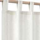 KOUFALL Farmhouse Linen Curtains, Cream Beige Semi Sheer Light Filtering Curtain, Boho Tab Top Neutral Country Curtains for Living Room, Bedroom, Nursery, 84 Inch Length, 2 Panels Set